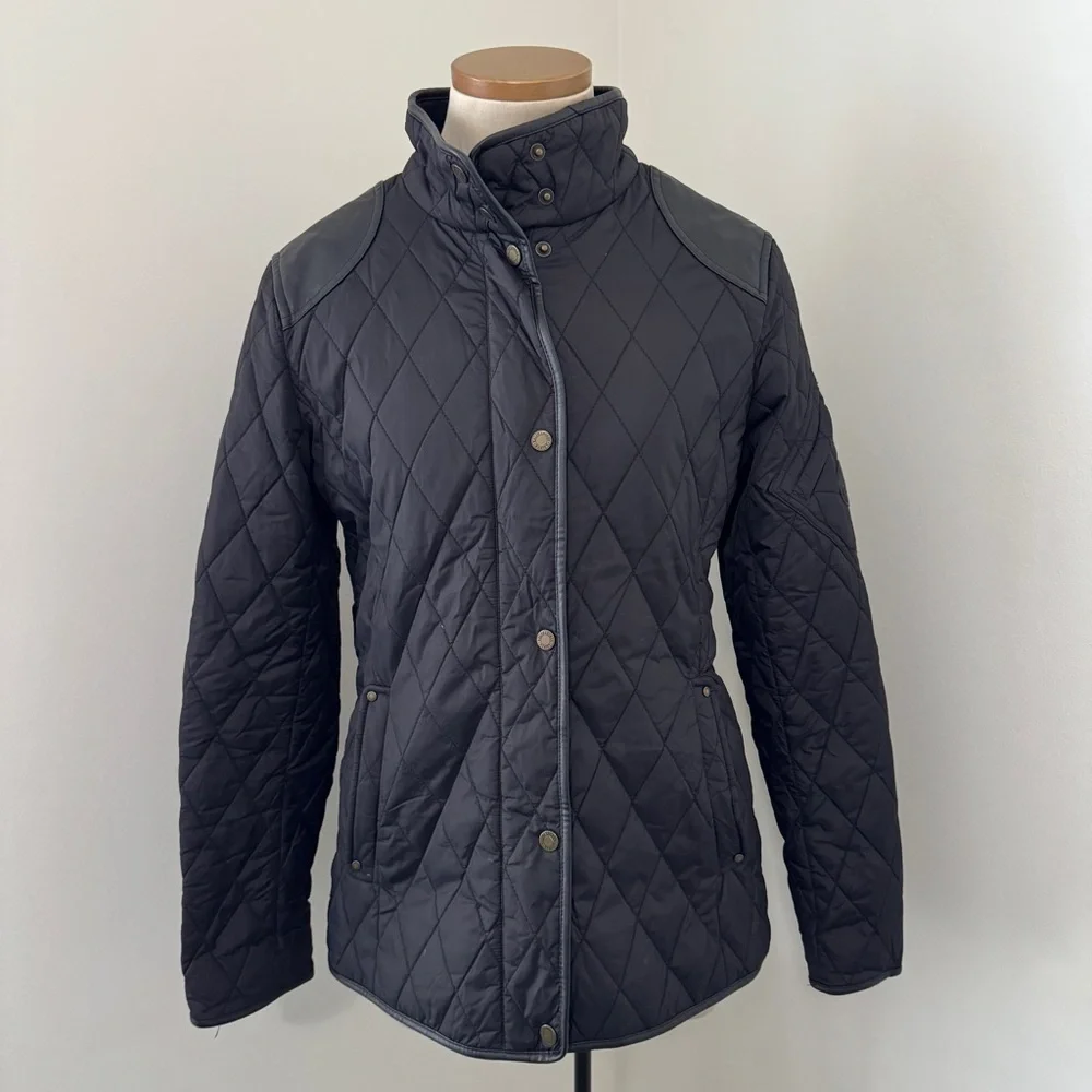 Lauren Ralph Lauren Small Black Quilted Jacket ~ Classic Capsule Casual Everyday